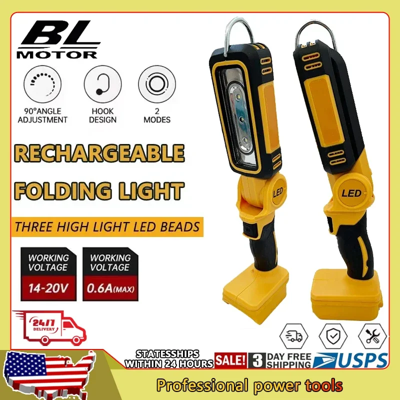 Многофункциональный складной рабочий фонарь 90 градусов для литиевых аккумуляторов DEWALT, портативный кемпинговый фонарь, аварийный фонарик, для авторемонта
Многофункциональный складной рабочий фонарь 90 градусов для литиевых аккумуляторов DEWALT, портативный кемпинговый фонарь, аварийный фонарик, для авторемонта