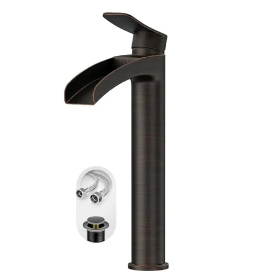 Bathroom vessel sink faucet oil rubbed bronze tall waterfall style single hole single handle above countertop installation incl
Bathroom vessel sink faucet oil rubbed bronze tall waterfall style single hole single handle above countertop installation incl