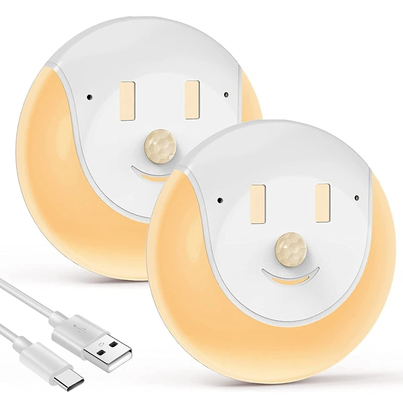 Фонарь с датчиком движения, Аккумуляторный USB-ночник Smile Night Lamp с 3 режимами, фонарь для спальни, комплект из 2 шт.
Фонарь с датчиком движения, Аккумуляторный USB-ночник Smile Night Lamp с 3 режимами, фонарь для спальни, комплект из 2 шт.