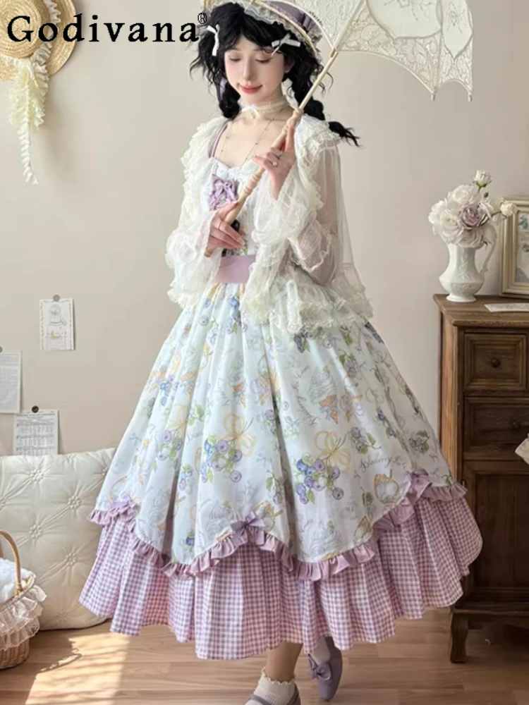 Large Size Spring Autumn Lolita Elegant High Waist A-line Princess Jsk Suspender Dress White Lace Bow Short Sleeve Shirt Sets
Large Size Spring Autumn Lolita Elegant High Waist A-line Princess Jsk Suspender Dress White Lace Bow Short Sleeve Shirt Sets