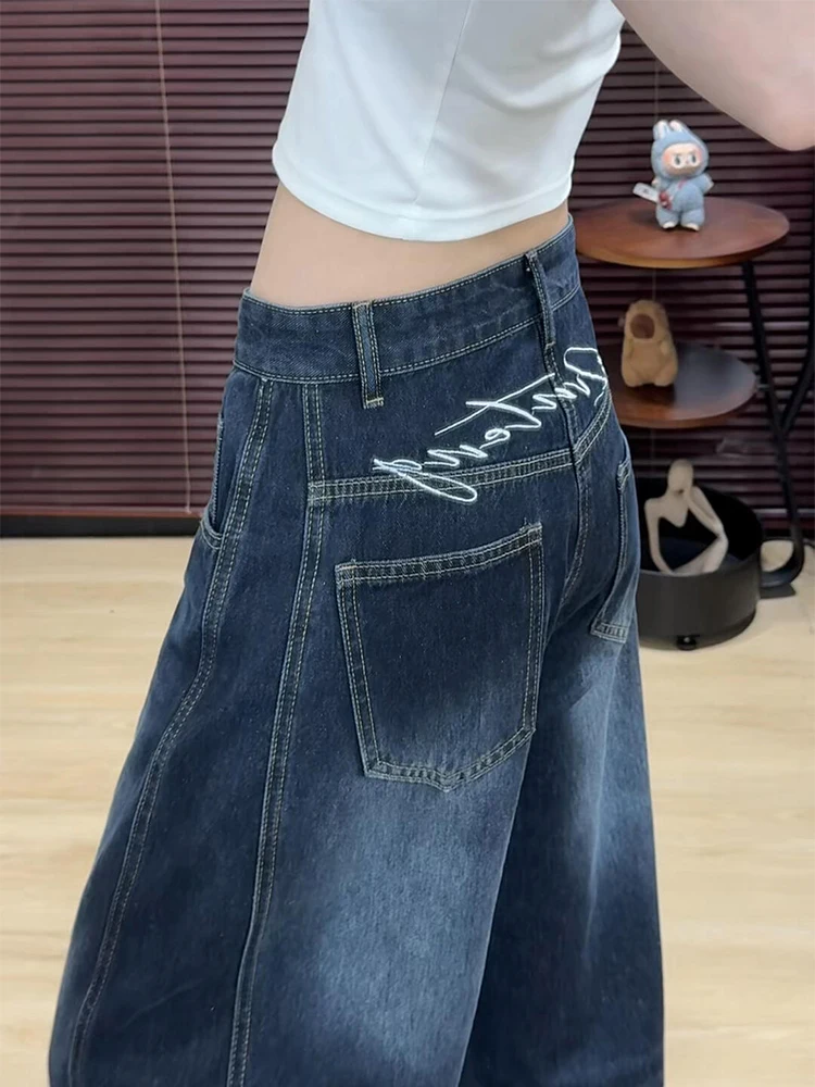 Retro American Deep Blue Embroidered Knife Wide Leg Jeans Washed Straight Workwear Trousers Loose Fit Casual Pants
Retro American Deep Blue Embroidered Knife Wide Leg Jeans Washed Straight Workwear Trousers Loose Fit Casual Pants