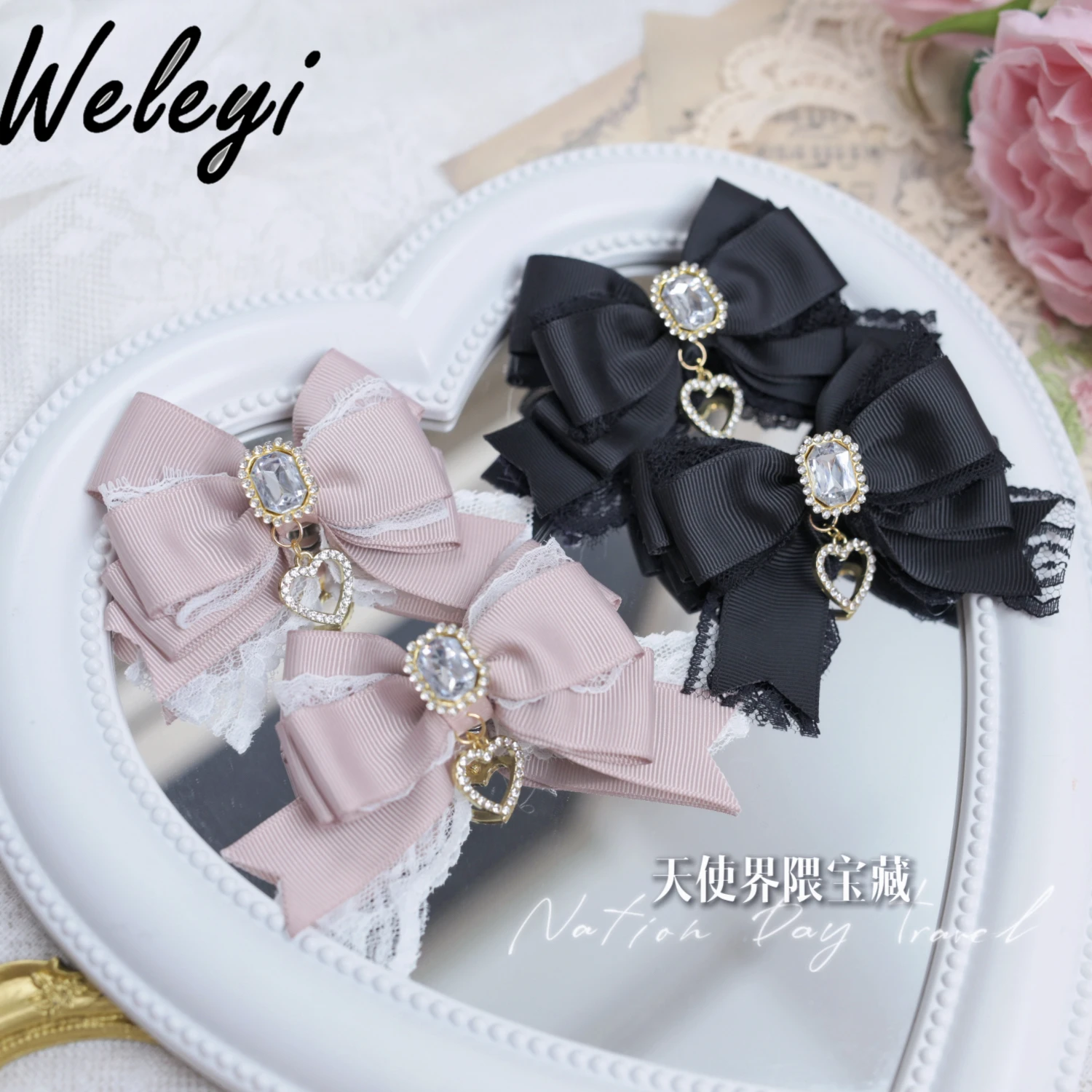 Jirai Kei Lolita Sweet Shoe Clip Mass Production Basic Love Rhinestone Lace Imitation Liz Shoes Buckle Kawaii Accessories Woman
Jirai Kei Lolita Sweet Shoe Clip Mass Production Basic Love Rhinestone Lace Imitation Liz Shoes Buckle Kawaii Accessories Woman