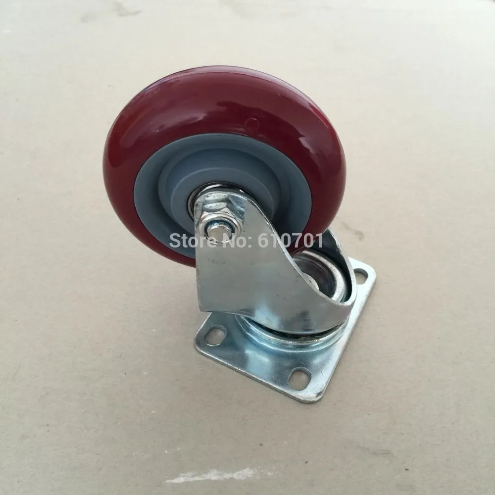 Burgundy Hand Trolley Part Plastic Core PVC Single Wheel Flat Plate Swivel Caster 4" 100mm
Burgundy Hand Trolley Part Plastic Core PVC Single Wheel Flat Plate Swivel Caster 4" 100mm