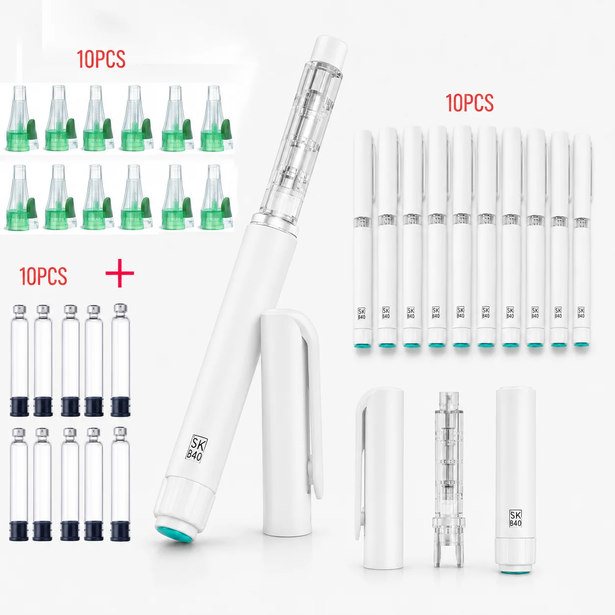 10PCS Set Disposable Sterile Injection Pens Rotary and Push Type with Adjustable Growth Hormone Dosage 60U For Insulin Peptide
10PCS Set Disposable Sterile Injection Pens Rotary and Push Type with Adjustable Growth Hormone Dosage 60U For Insulin Peptide