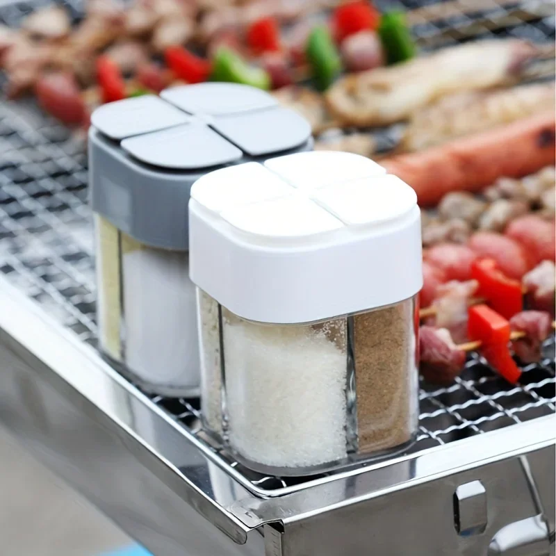 4in1 Camping Seasoning Shaker Multi-Purpose Spice Jar with Lid 4-Compartment For Outdoor BBQ Cooking Salt Pepper Box Honey jar
4in1 Camping Seasoning Shaker Multi-Purpose Spice Jar with Lid 4-Compartment For Outdoor BBQ Cooking Salt Pepper Box Honey jar