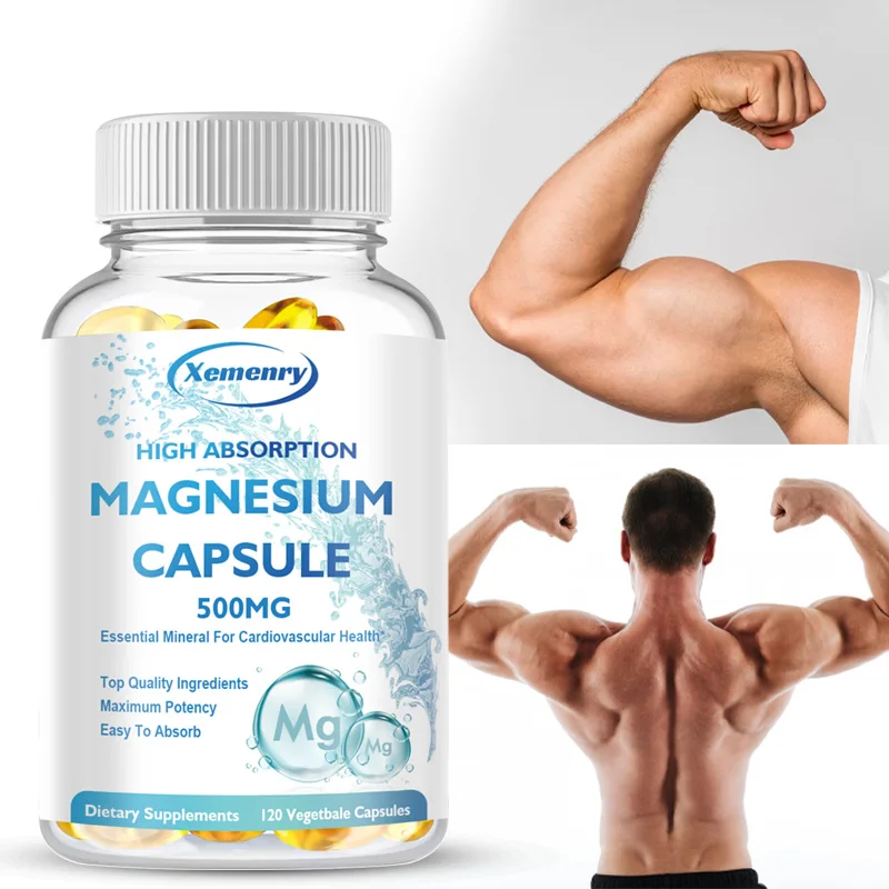 High Absorption Magnesium Capsules 500mg - Strengthens Muscles, Bone, Heart Health, Improve Sleep, Stress & Anxiety Relief
High Absorption Magnesium Capsules 500mg - Strengthens Muscles, Bone, Heart Health, Improve Sleep, Stress & Anxiety Relief