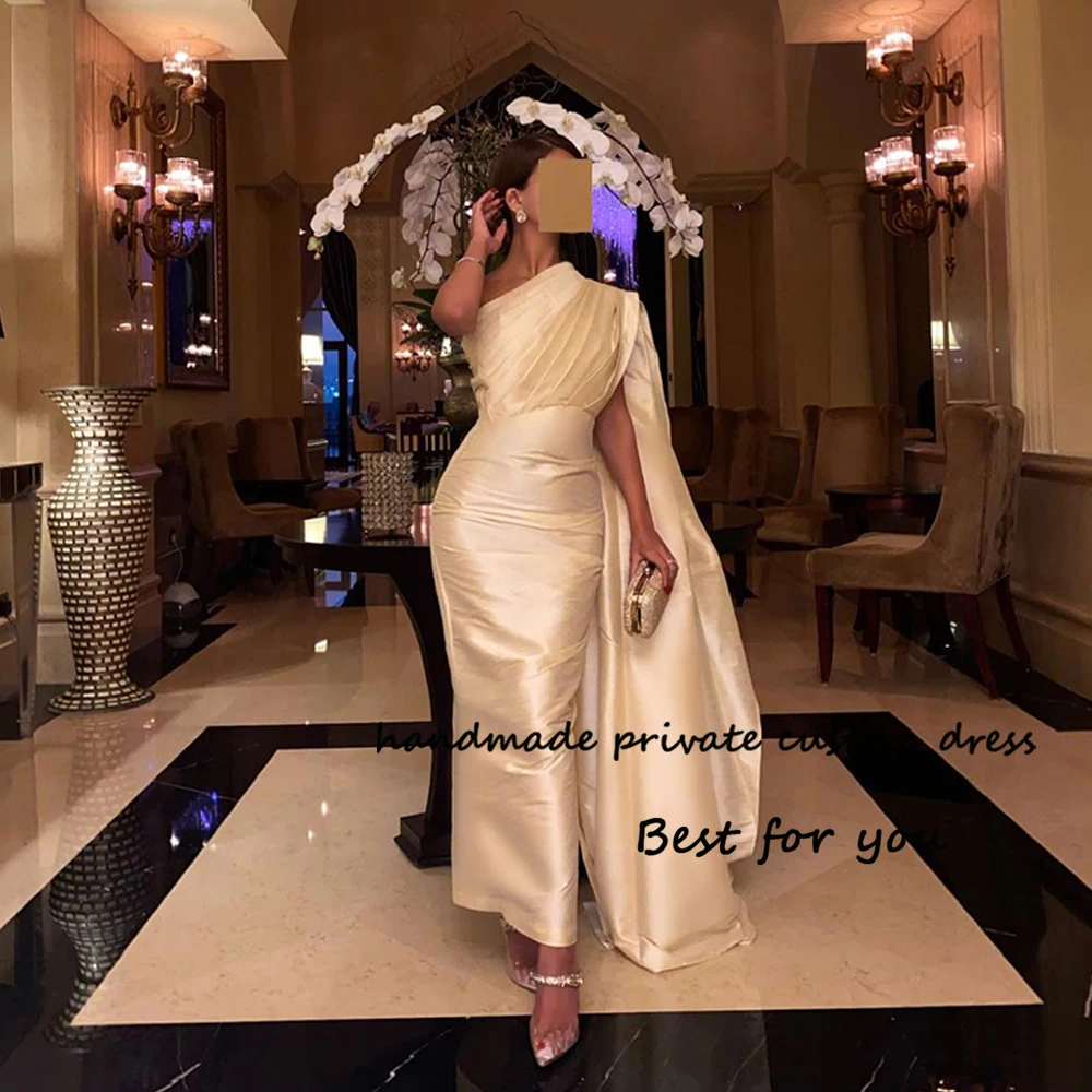 One Shoulder Mermaid Evening Dresses for Women Arabic Dubai Formal Prom Dress Pleats Satin Floor Length Occasion Gowns
One Shoulder Mermaid Evening Dresses for Women Arabic Dubai Formal Prom Dress Pleats Satin Floor Length Occasion Gowns