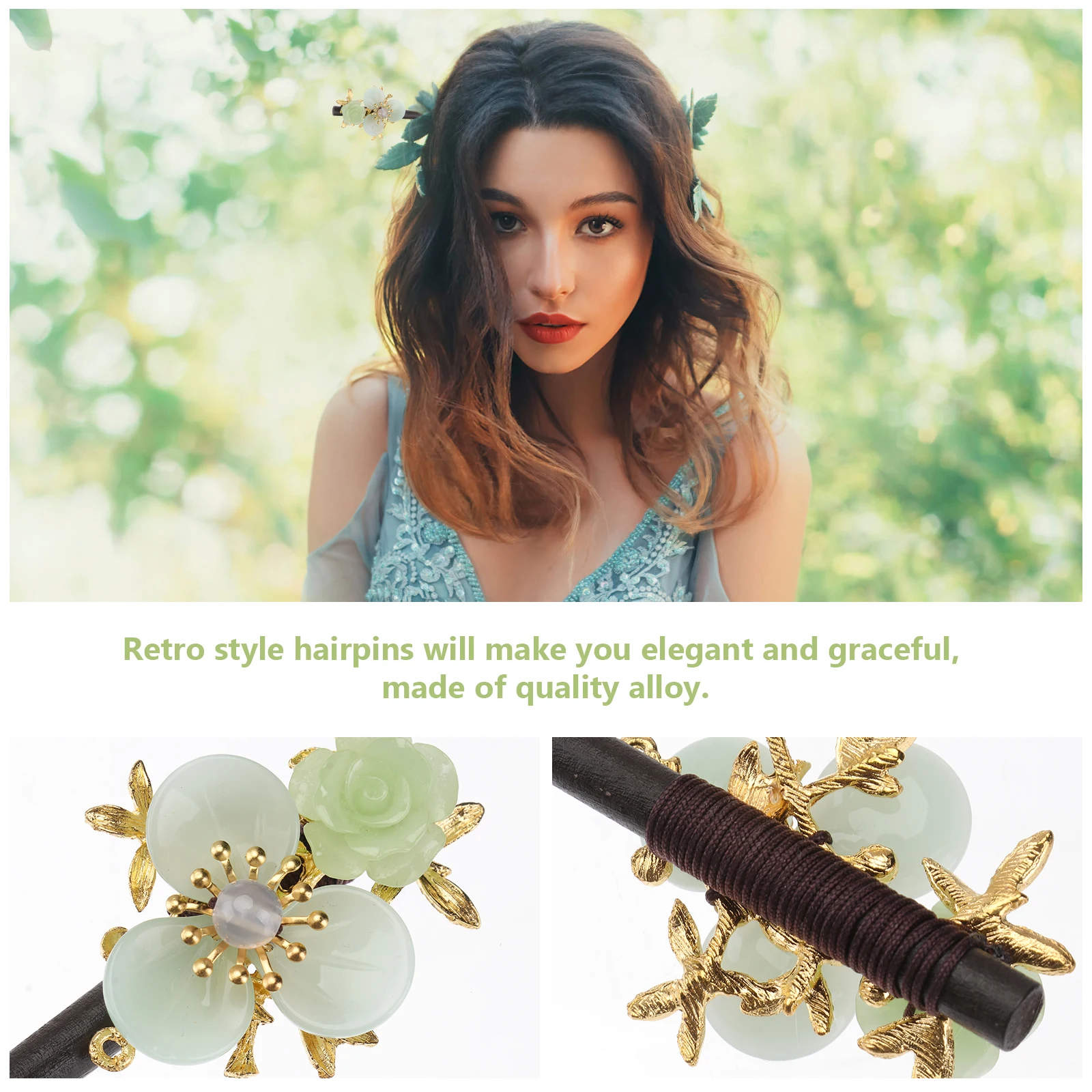 Retro Style Hairpins Elegant Alloy Vintage Hair Clip Unique Classical Design Wedding Birthday Decoration Women Girls Han
Retro Style Hairpins Elegant Alloy Vintage Hair Clip Unique Classical Design Wedding Birthday Decoration Women Girls Han