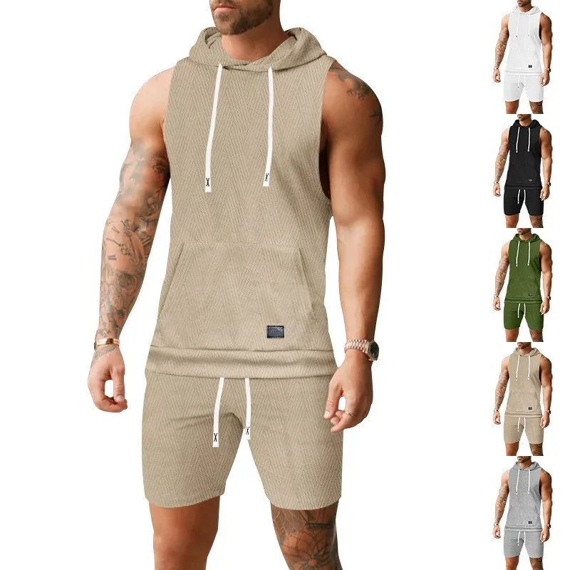 2 Piece Set Hoodie Men's Matching Sets Casual Hooded Sweatshirt Sleeveless Top Drawstring Hood Sweatshirt Beige Black Pullover
2 Piece Set Hoodie Men's Matching Sets Casual Hooded Sweatshirt Sleeveless Top Drawstring Hood Sweatshirt Beige Black Pullover