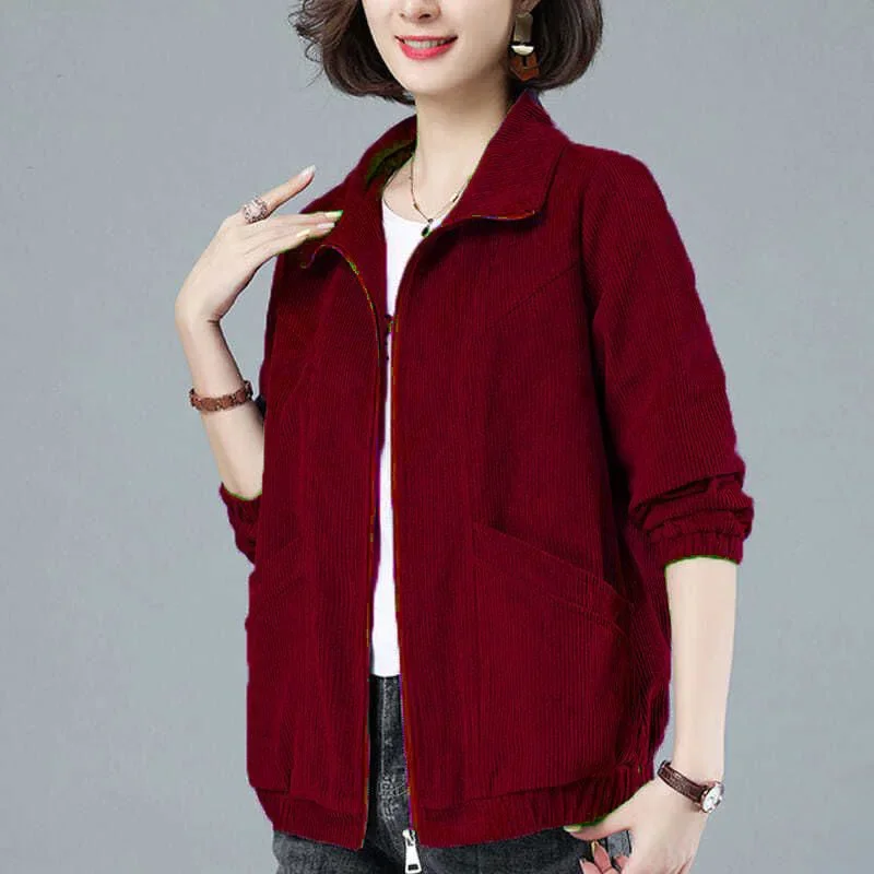Fashion Lapel Zipper Pockets Loose Coats Female Clothing Autumn Winter New Oversized Casual Tops All-match Commute Jackets Z838
Fashion Lapel Zipper Pockets Loose Coats Female Clothing Autumn Winter New Oversized Casual Tops All-match Commute Jackets Z838