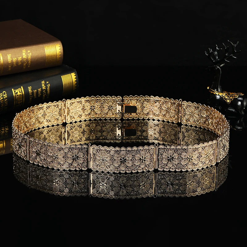 Moroccan style gold color belt hollow pattern belts traditional long gown lady's luxury Wais Chain Jewelery
Moroccan style gold color belt hollow pattern belts traditional long gown lady's luxury Wais Chain Jewelery