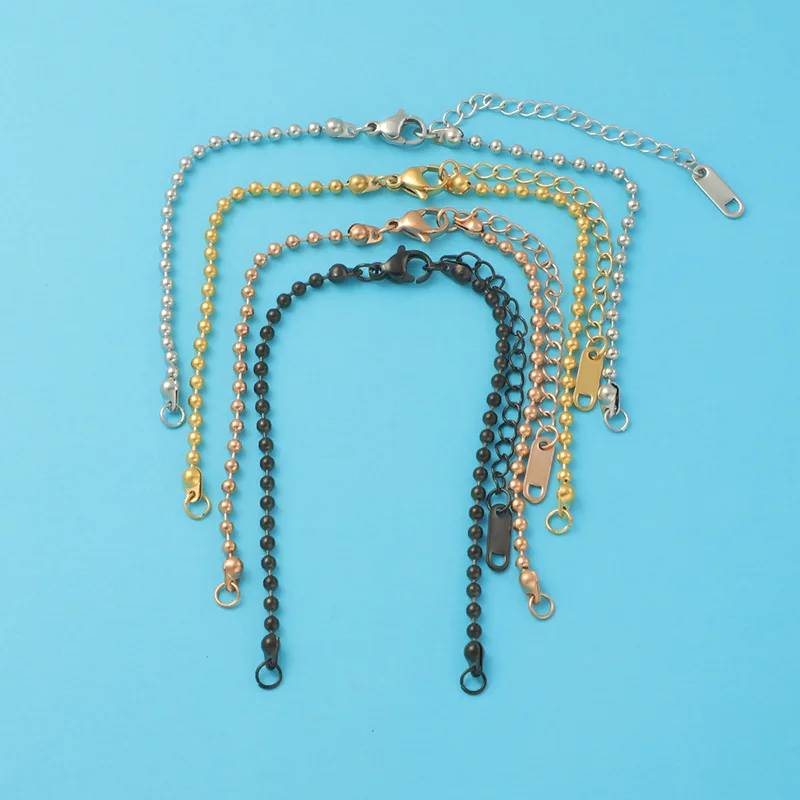 5Pcs/Lot 17+5cm Bead Chain Bracelets Stainless Steel for DIY Woman Man Jewelry Finding Accessories
5Pcs/Lot 17+5cm Bead Chain Bracelets Stainless Steel for DIY Woman Man Jewelry Finding Accessories