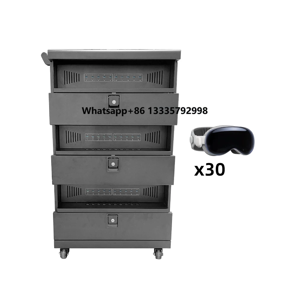 Custom 30-Port VR Power Cart Smart Charge Cabinet & Storage for VR Headset AC Charging Station
Custom 30-Port VR Power Cart Smart Charge Cabinet & Storage for VR Headset AC Charging Station