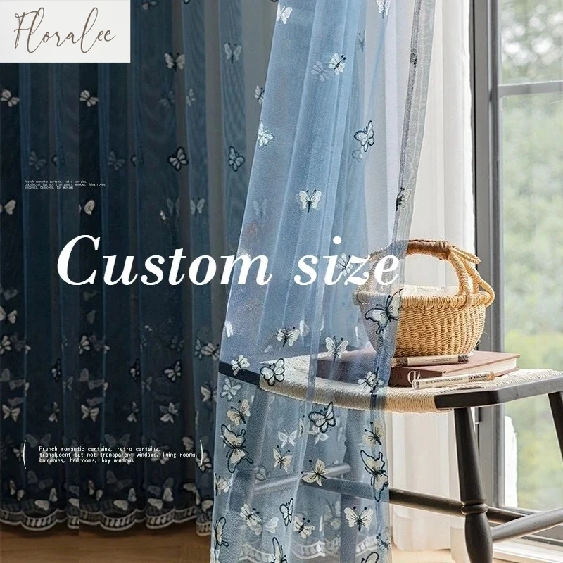 European Luxury Embroidered Blue Butterfly Tulle Window Sheer Curtains for Living Room Bedroom Dining Decor Dream Kitchen Custom
European Luxury Embroidered Blue Butterfly Tulle Window Sheer Curtains for Living Room Bedroom Dining Decor Dream Kitchen Custom
