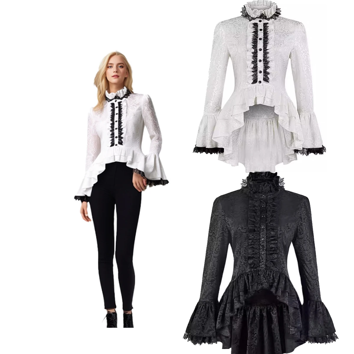 Women Vintage Medieval Blouse Gothic Lace Shirt Renaissance Court dress Cosplay Costumes Halloween Top Sreampunk Shirt
Women Vintage Medieval Blouse Gothic Lace Shirt Renaissance Court dress Cosplay Costumes Halloween Top Sreampunk Shirt