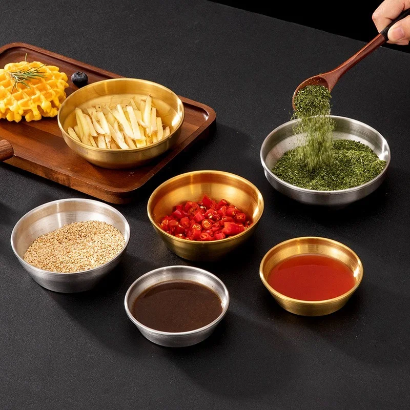 304 Stainless Steel Seasoning Dish Nordic Golden Round Flavor Dish Sauce Snack Plate Tableware Kitchen Utensils Dropshipping
304 Stainless Steel Seasoning Dish Nordic Golden Round Flavor Dish Sauce Snack Plate Tableware Kitchen Utensils Dropshipping