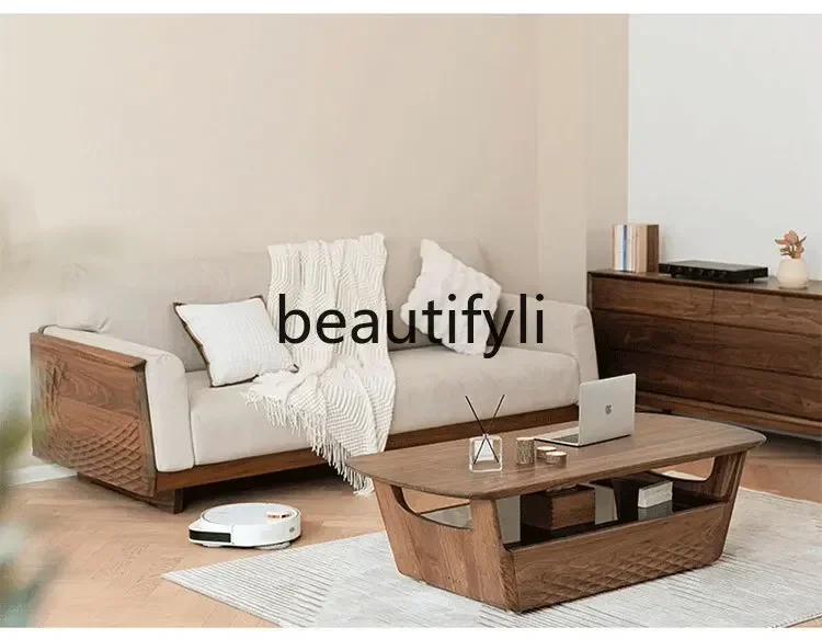 SS ss7486 North American black walnut sofa all solid wood Nordic small apartment aesthetic fabric leather three or four people
SS ss7486 North American black walnut sofa all solid wood Nordic small apartment aesthetic fabric leather three or four people