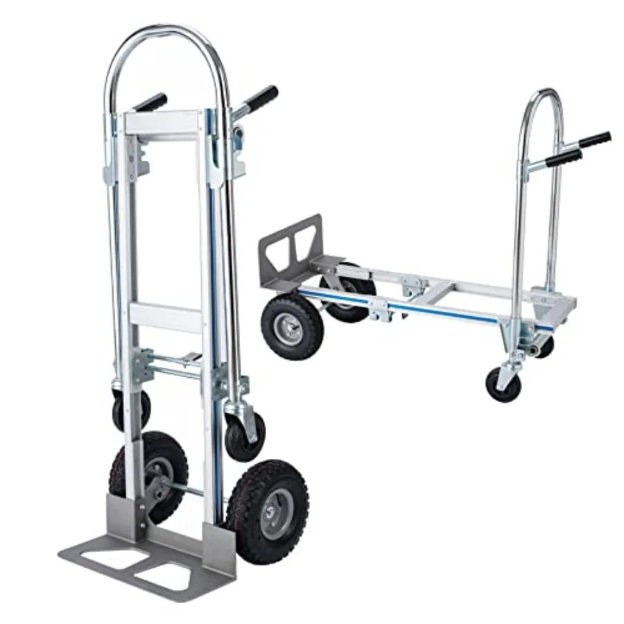 2 in 1 Aluminum Hand Truck Dolly for warehouse use, silver, 770lbs weight capacity, convertible and lightweight
2 in 1 Aluminum Hand Truck Dolly for warehouse use, silver, 770lbs weight capacity, convertible and lightweight