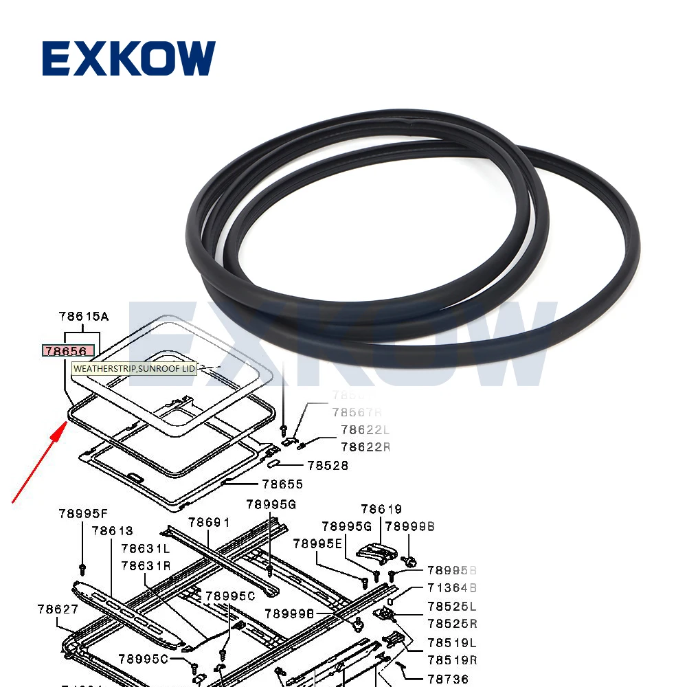 Car Sunroof Lid Weatherstrip for Mitsubishi Pajero Montero 2006-2021 V63 V65 V73 V75 V7 V88 V98W MR523599
Car Sunroof Lid Weatherstrip for Mitsubishi Pajero Montero 2006-2021 V63 V65 V73 V75 V7 V88 V98W MR523599