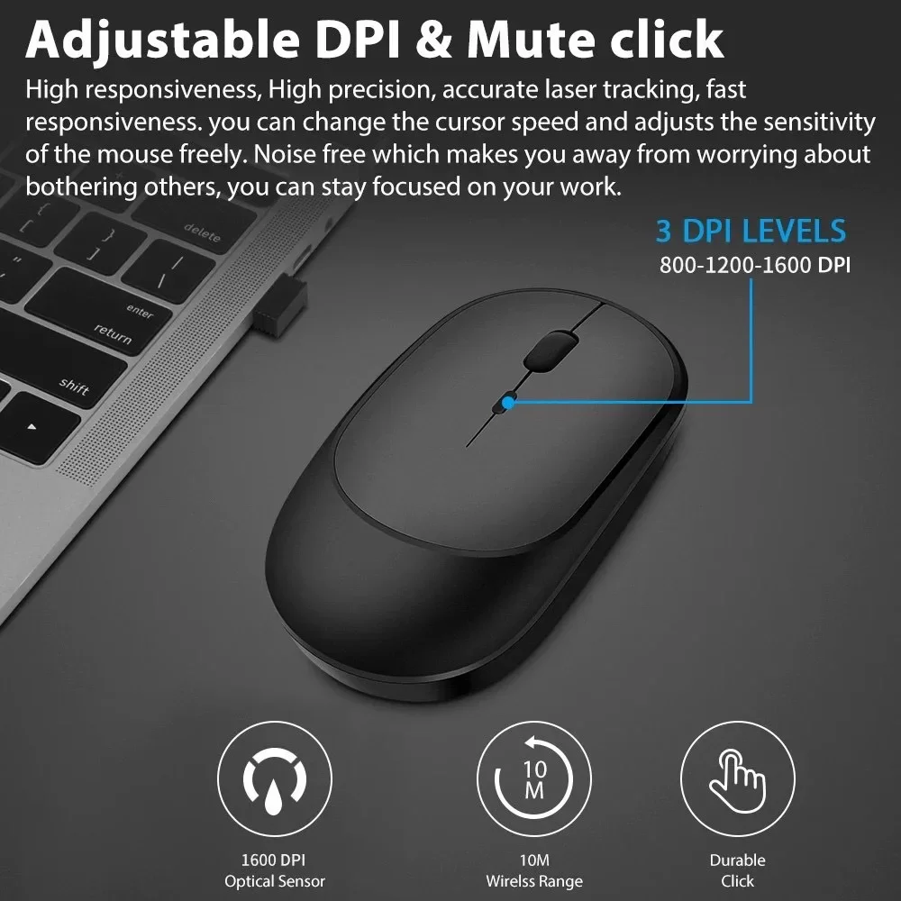 Dual Mode Rechargeable Wireless Mouse Compatible With Computer, Laptop, Tablet, Wireless 2.4G Mouse Silent And Rechargeable
Dual Mode Rechargeable Wireless Mouse Compatible With Computer, Laptop, Tablet, Wireless 2.4G Mouse Silent And Rechargeable