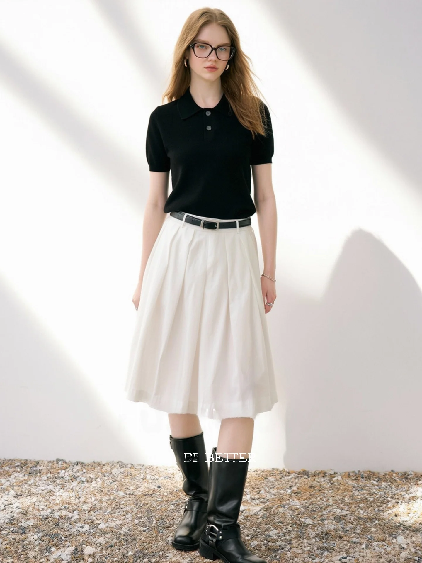HUAAPPUW Black Embroidered Short Sleeve Knit Shirt Simple Fashionable Summer New Style Women's Soft Polyester Blend
HUAAPPUW Black Embroidered Short Sleeve Knit Shirt Simple Fashionable Summer New Style Women's Soft Polyester Blend