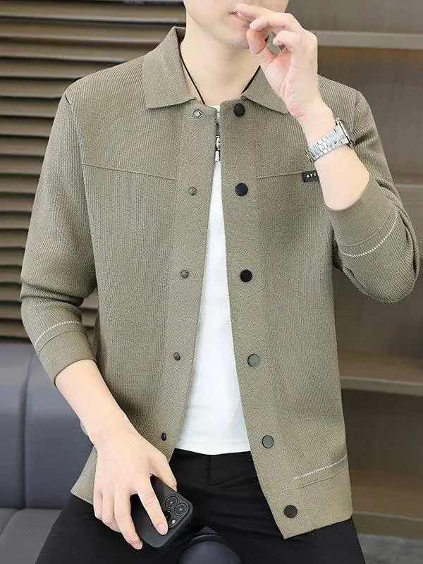 Faionable Knitted Cardigan Men's Button-Up Collar Sweater Spring Autumn New Sle Haome Pure Color Casual Wear
Faionable Knitted Cardigan Men's Button-Up Collar Sweater Spring Autumn New Sle Haome Pure Color Casual Wear