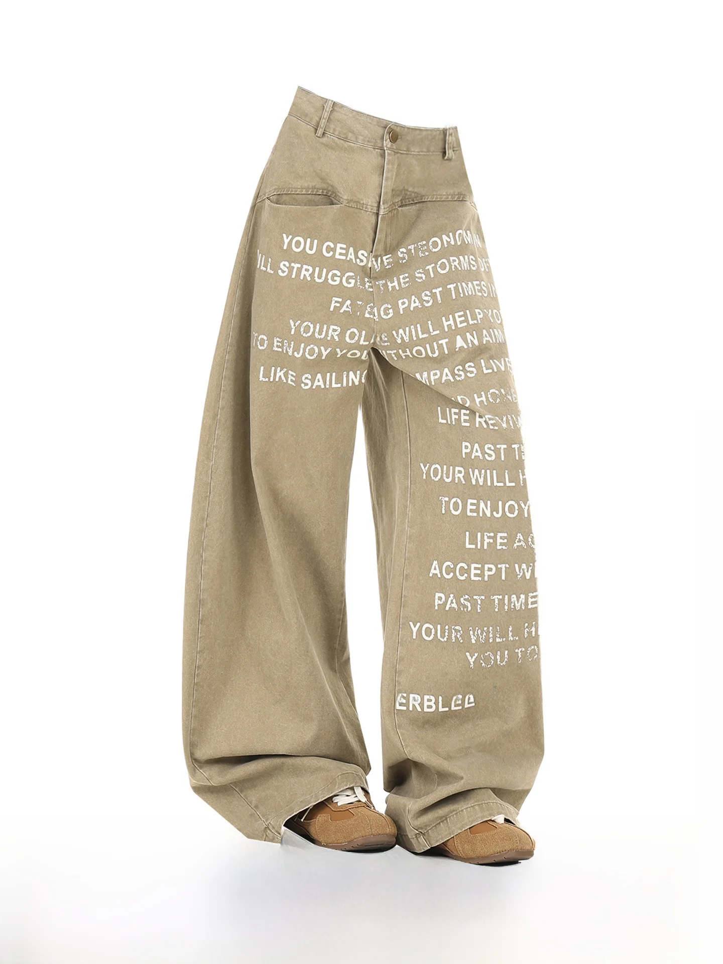 Retro American Letter Print Khaki Wide Leg Jeans Women's Loose Fit Bootcut Denim Pants Casual High Waist Trousers
Retro American Letter Print Khaki Wide Leg Jeans Women's Loose Fit Bootcut Denim Pants Casual High Waist Trousers