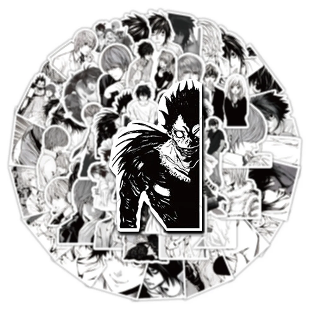 10/30/50pcs Black White Death Note Cartoon Stickers Notebook Phone Car Skateboard Guitar Cool DIY Waterproof Sticker Classic Toy
10/30/50pcs Black White Death Note Cartoon Stickers Notebook Phone Car Skateboard Guitar Cool DIY Waterproof Sticker Classic Toy