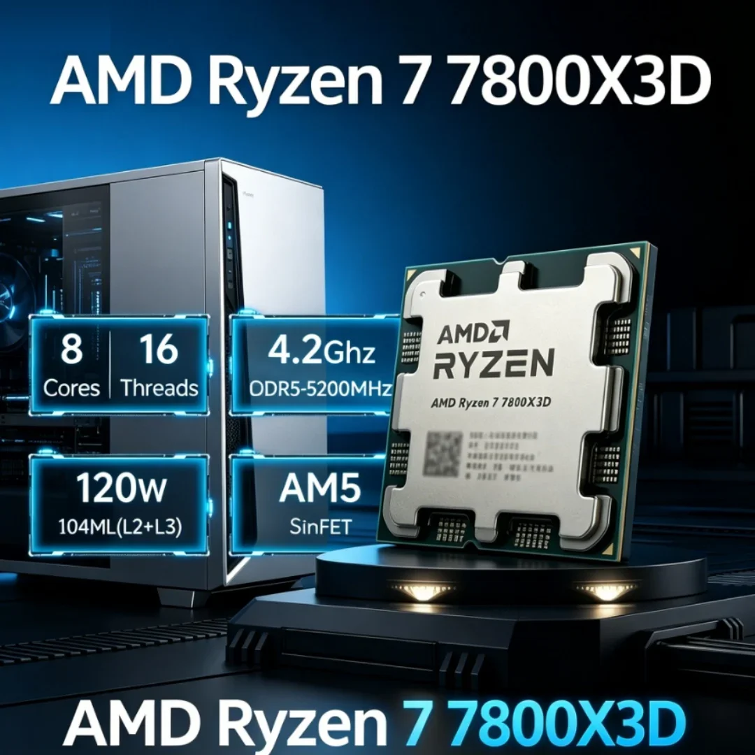 Premium High Performance AMD Ryzen 7 7800X3D R7 7800X3D Elite Choice Big Cache Gaming 5.0GHz 8-Core 16-Thread 5NM 96M AM5 Tray
Premium High Performance AMD Ryzen 7 7800X3D R7 7800X3D Elite Choice Big Cache Gaming 5.0GHz 8-Core 16-Thread 5NM 96M AM5 Tray