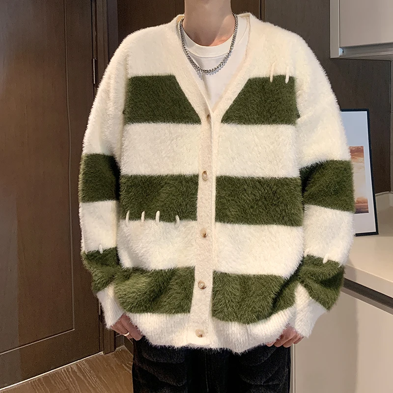 Autumn and Winter Colorful Cardigan Sweater Stripe Contrast Knitted Button Coat Fashion Contrast Color Sweater Coat Tops G87
Autumn and Winter Colorful Cardigan Sweater Stripe Contrast Knitted Button Coat Fashion Contrast Color Sweater Coat Tops G87