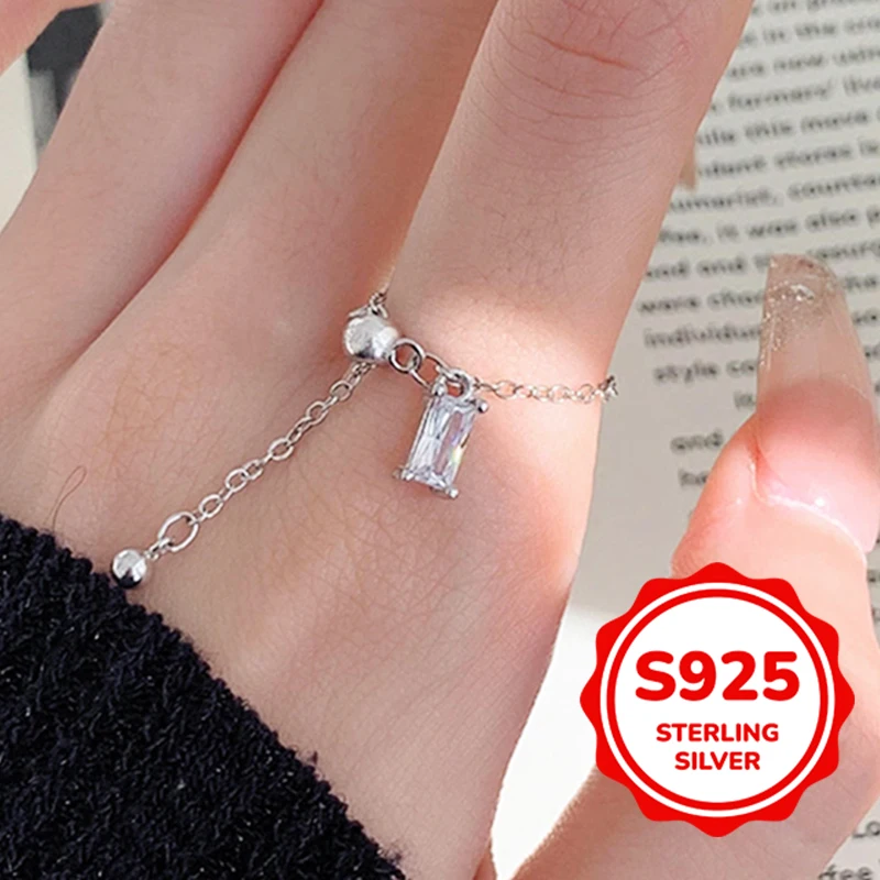 Аутентичное кольцо из стерлингового серебра S925, маленькая квадратная цепочка с бриллиантами для женщин, модное, элегантное, ретро, изысканное, простое, на каждый день
Аутентичное кольцо из стерлингового серебра S925, маленькая квадратная цепочка с бриллиантами для женщин, модное, элегантное, ретро, изысканное, простое, на каждый день