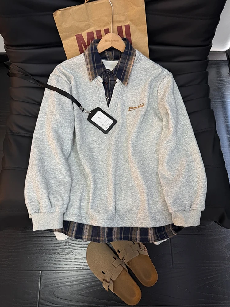 Retro Japanese Sle Letter Embroidery Ne Sweatirt Women's Long Sve Autumn Winter Plaid Patchwork Top
Retro Japanese Sle Letter Embroidery Ne Sweatirt Women's Long Sve Autumn Winter Plaid Patchwork Top