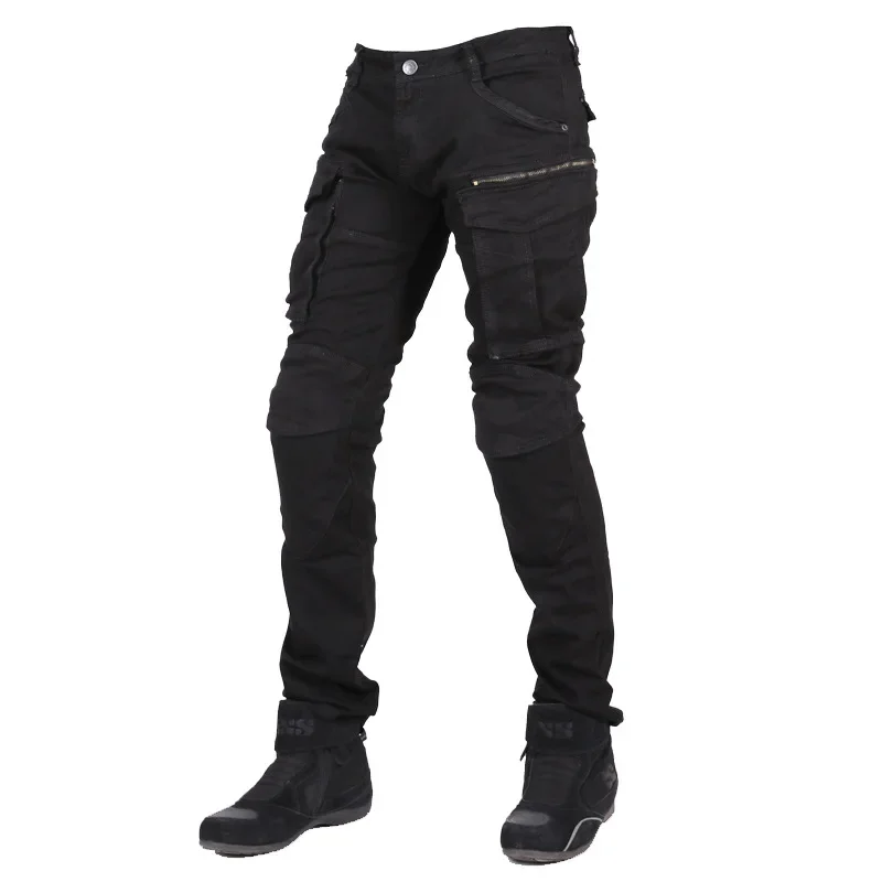 Locomotive riding pants men's and women's motorcycle tooling casual slim-fit pure black jeans
Locomotive riding pants men's and women's motorcycle tooling casual slim-fit pure black jeans