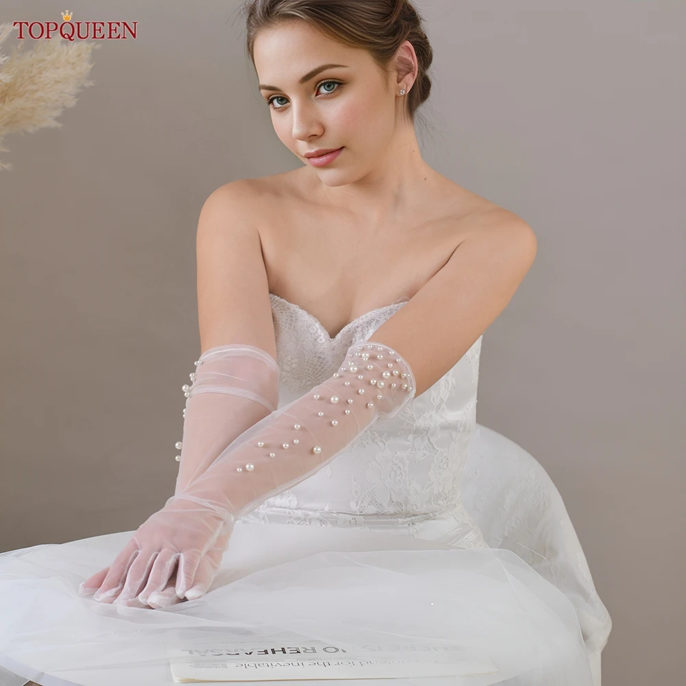 TOPQUEEN Elegant Bridal Gloves Beaded Long Gloves Pearl Lightweight Soft Tulle High Quality Wedding Accessories T32
TOPQUEEN Elegant Bridal Gloves Beaded Long Gloves Pearl Lightweight Soft Tulle High Quality Wedding Accessories T32