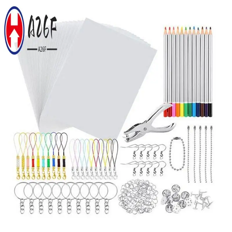 A26F-198 PCS Shrinky Art Paper Heat Shrink Sheet Plastic Kit Hole Punch Keychains Pencils DIY Drawing Art Supply
A26F-198 PCS Shrinky Art Paper Heat Shrink Sheet Plastic Kit Hole Punch Keychains Pencils DIY Drawing Art Supply