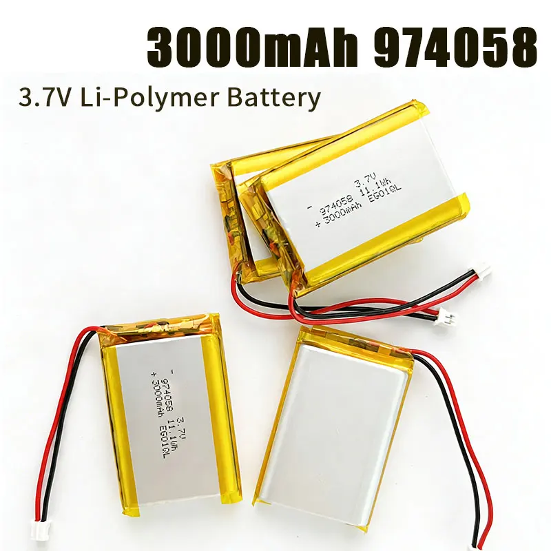 3.7V 3000mAh Lipo Battery PH2P Connector for Massage Gun GPS Navigator Aeromodelling 974058 Lithium Polymer Rechargeable Cell
3.7V 3000mAh Lipo Battery PH2P Connector for Massage Gun GPS Navigator Aeromodelling 974058 Lithium Polymer Rechargeable Cell