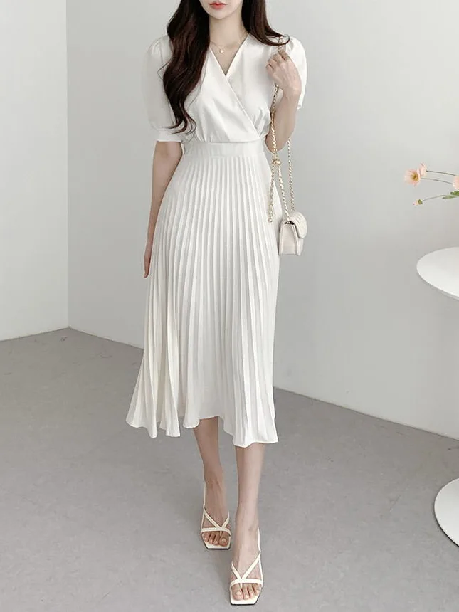 Summer 2025 New Women's Pleated A-Line Dr Bubble Sve V-Ne Waist Cinched Slimming Midi Dr Chinese Brandl Product
Summer 2025 New Women's Pleated A-Line Dr Bubble Sve V-Ne Waist Cinched Slimming Midi Dr Chinese Brandl Product