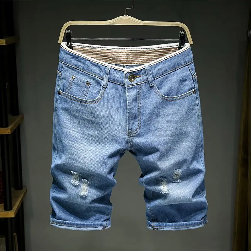 Men Denim Shorts Summer New Style Thin Section Elastic Force Slim Fit Short Jeans Male Brand Clothing Light Blue Retro Blue
Men Denim Shorts Summer New Style Thin Section Elastic Force Slim Fit Short Jeans Male Brand Clothing Light Blue Retro Blue