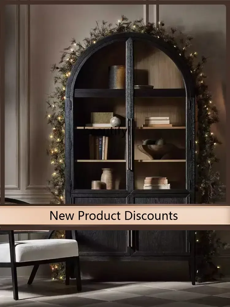 K185 American light luxury solid wood retro Nordic sideboard arched display cabinet with glass door decoration
K185 American light luxury solid wood retro Nordic sideboard arched display cabinet with glass door decoration