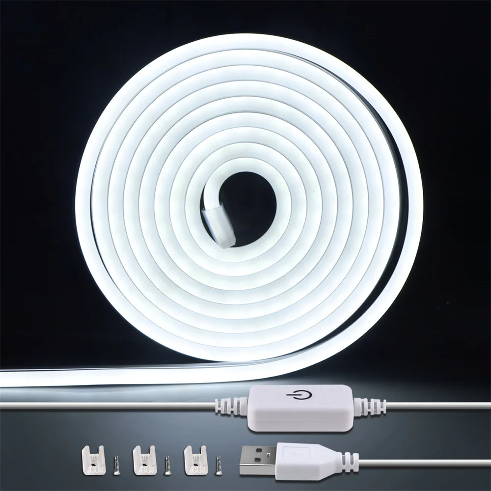 USB Powered 5V Dimmable Neon LED Strip Light Flexible Rope Light for Bedroom Decor
USB Powered 5V Dimmable Neon LED Strip Light Flexible Rope Light for Bedroom Decor
