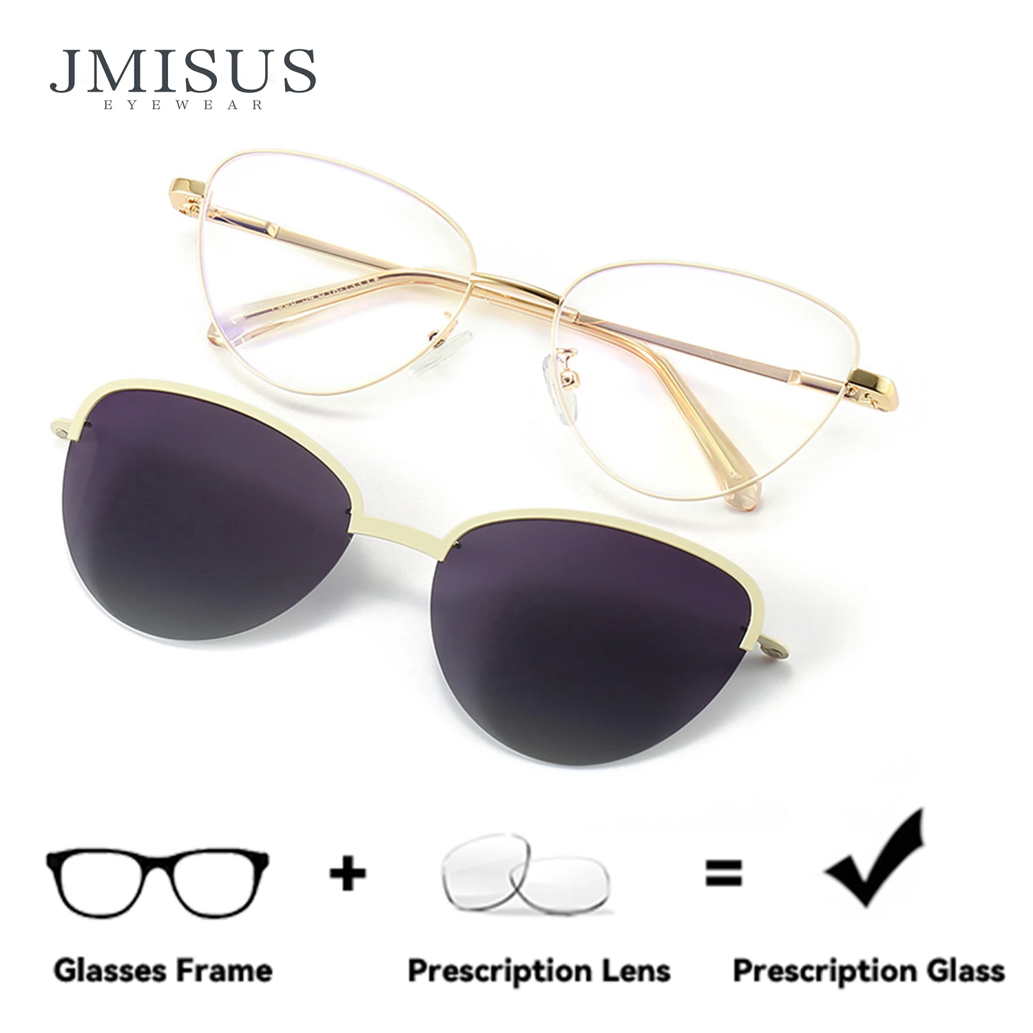 JMISUS High-Quality Metal Woman Cat Eye Myopia Glasses Clip on Sunglasses Anti-Blue Ray Photochromic Brown Optical Eyeglasses
JMISUS High-Quality Metal Woman Cat Eye Myopia Glasses Clip on Sunglasses Anti-Blue Ray Photochromic Brown Optical Eyeglasses