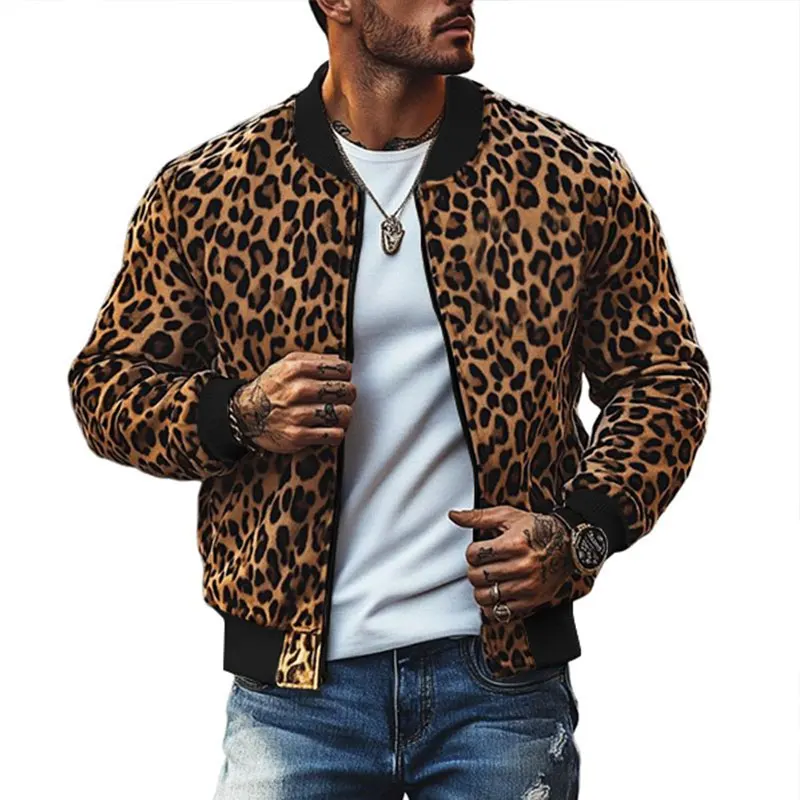 Fashion Leopard Print Men's Jacket Autumn New Fleece Lined With Street Casual Personality Men's Clothing Zipper Windproof Jacket
Fashion Leopard Print Men's Jacket Autumn New Fleece Lined With Street Casual Personality Men's Clothing Zipper Windproof Jacket