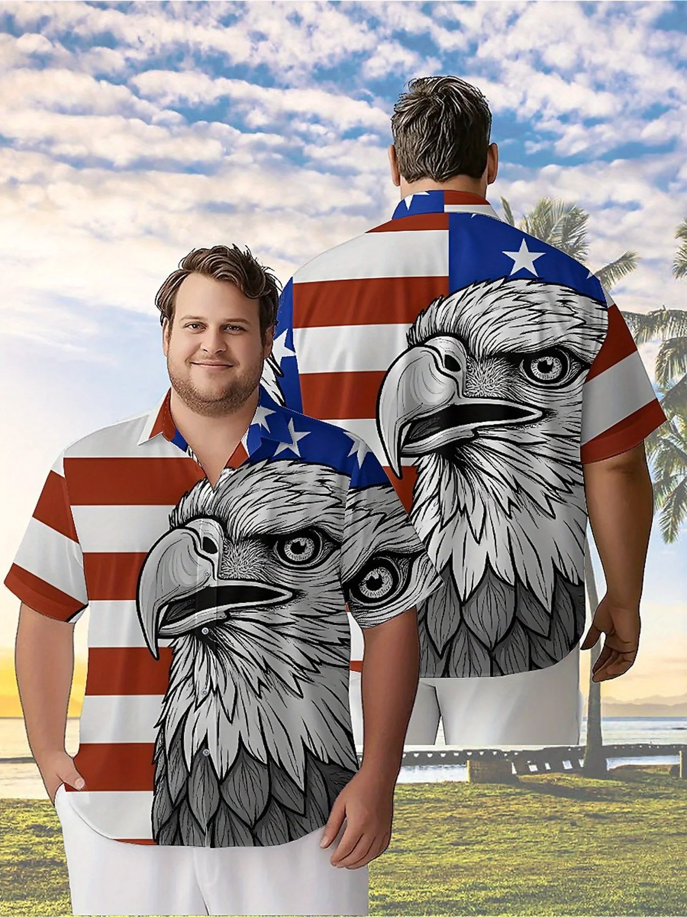 Men's Plus Size Hawaiian Shirts American Patriotism Pattern, Button Up Shirts, Unisex Casual Clothing, Summer Tops
Men's Plus Size Hawaiian Shirts American Patriotism Pattern, Button Up Shirts, Unisex Casual Clothing, Summer Tops