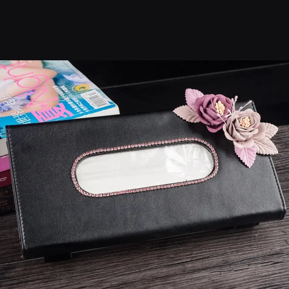 Leather Auto Paper Towels Holder with Flower for Women Girls Car Styling Accessories Black Sun Visor Type Car Tissue Bag Box
Leather Auto Paper Towels Holder with Flower for Women Girls Car Styling Accessories Black Sun Visor Type Car Tissue Bag Box