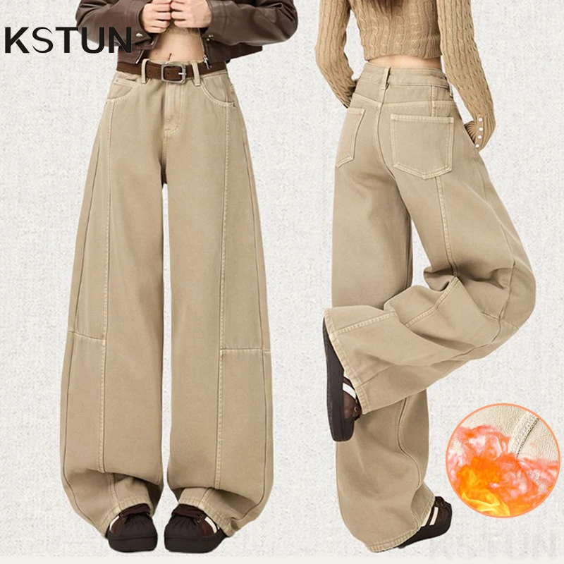 KSTUN 2025 зимние женские флисовые джинсы, широкие свободные винтажные изогнутые брюки для фитнеса, теплые утепленные брюки для мам, лоскутное шитье
KSTUN 2025 зимние женские флисовые джинсы, широкие свободные винтажные изогнутые брюки для фитнеса, теплые утепленные брюки для мам, лоскутное шитье