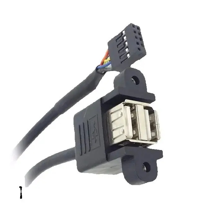50cm Stackable Dual USB 2.0 A-Type Female to Motherboard 9 Pin Header Cable with Screw Panel Holes for Computer Upgrade
50cm Stackable Dual USB 2.0 A-Type Female to Motherboard 9 Pin Header Cable with Screw Panel Holes for Computer Upgrade