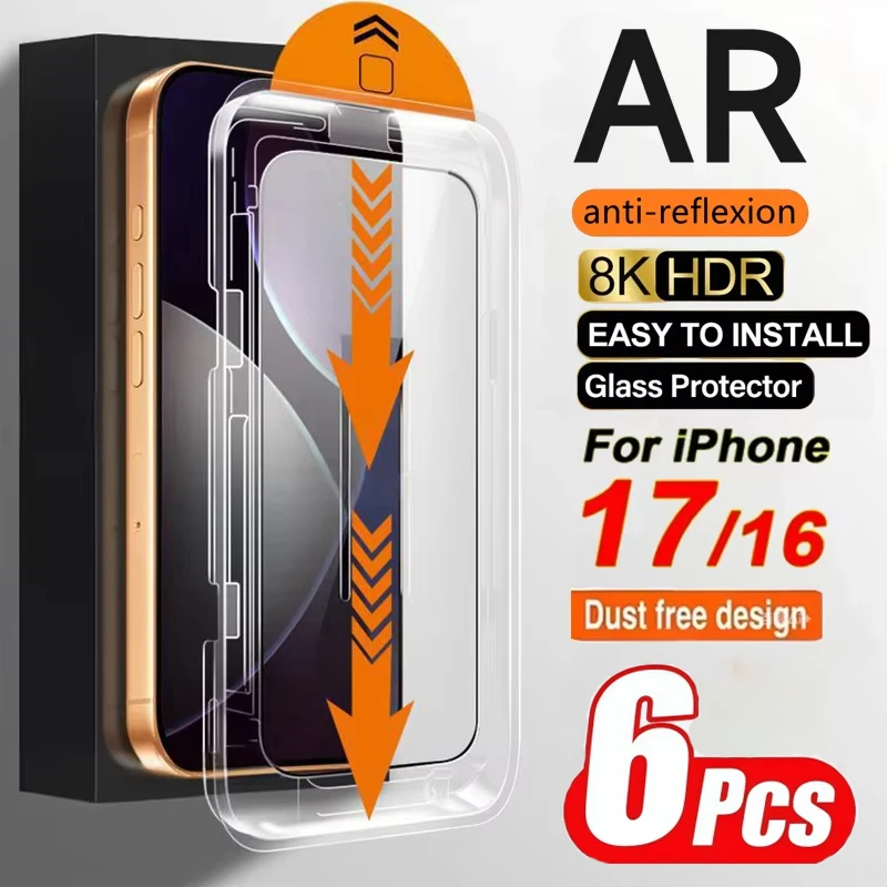 1-6PCS Dust Free Easy Installation Screen Protector For iPhone 17 Pro Max Air 16 16e 15 14 13 12 11 XR XS 8 Plus Tempered Glass
1-6PCS Dust Free Easy Installation Screen Protector For iPhone 17 Pro Max Air 16 16e 15 14 13 12 11 XR XS 8 Plus Tempered Glass