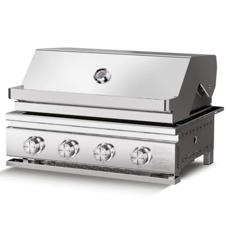 Premium Built In 4 Burner Propane Gas Grill with Thickened 304 Stainless Steel Body 32 000 BTU 516sq.in. Cooking Space Black Gr
Premium Built In 4 Burner Propane Gas Grill with Thickened 304 Stainless Steel Body 32 000 BTU 516sq.in. Cooking Space Black Gr