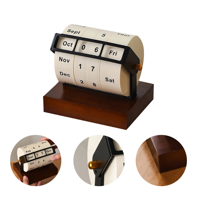 New!2025 Calendar Rotary Perpetual Desk Calendar Wooden Wheeling Calendar Month Week Day Date Display For Home Office Gift
New!2025 Calendar Rotary Perpetual Desk Calendar Wooden Wheeling Calendar Month Week Day Date Display For Home Office Gift
