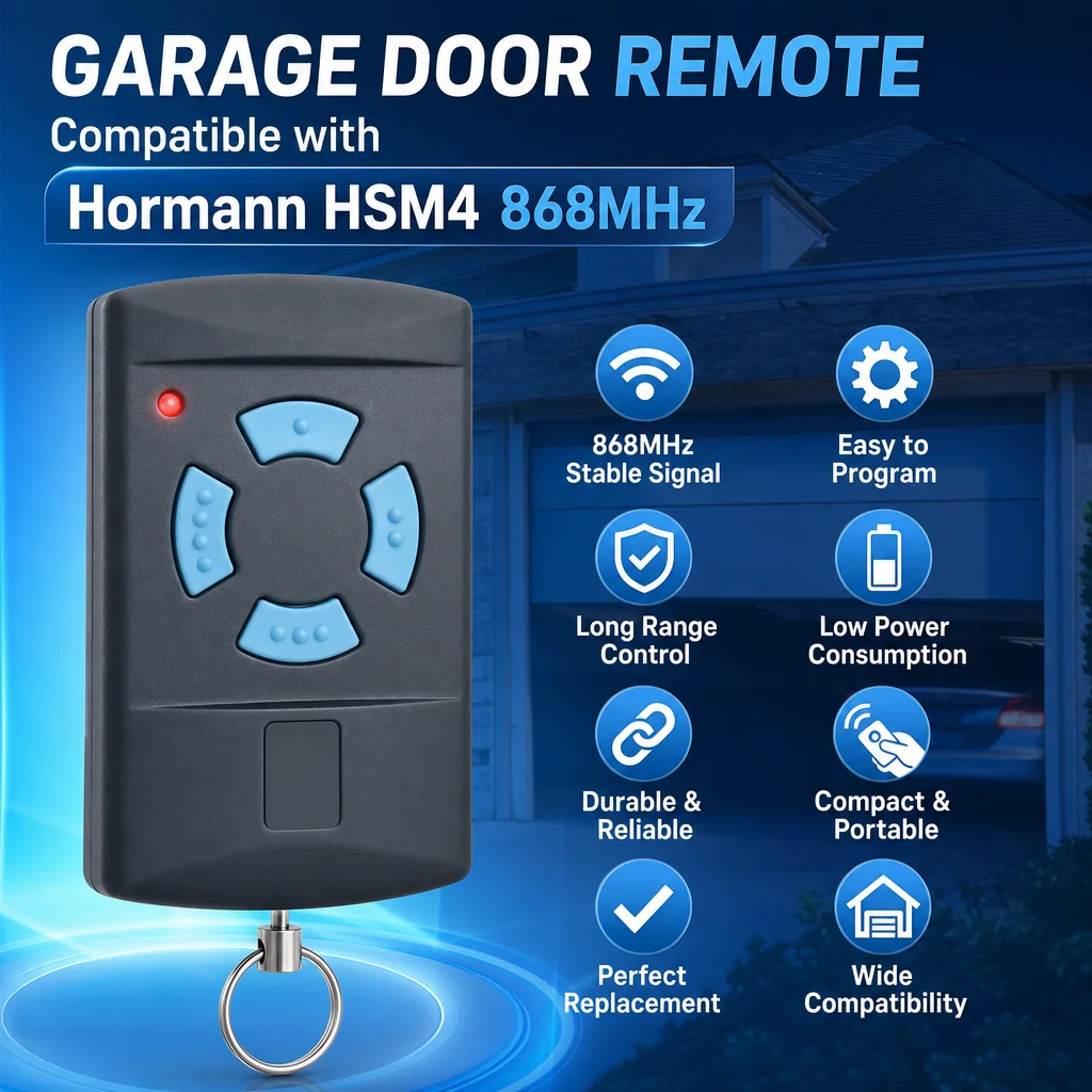For HORMAN HSM4 868mhz Pilot HSE2 HSE4 HS4 Garage Gate Remote Control HSM2 Handheld Transmitter Command with Keychain 868.35mhz
For HORMAN HSM4 868mhz Pilot HSE2 HSE4 HS4 Garage Gate Remote Control HSM2 Handheld Transmitter Command with Keychain 868.35mhz